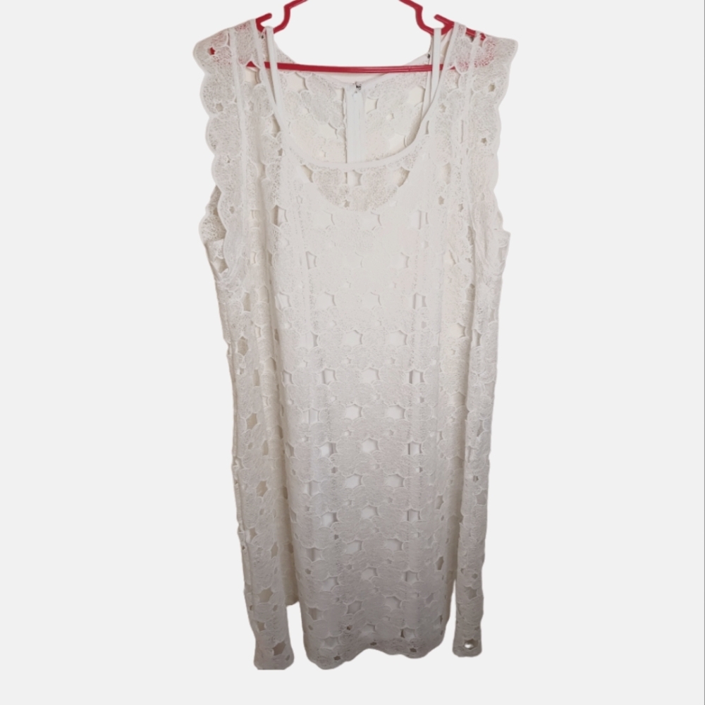NWT Michel Studio White Eyelit Cutout Dress